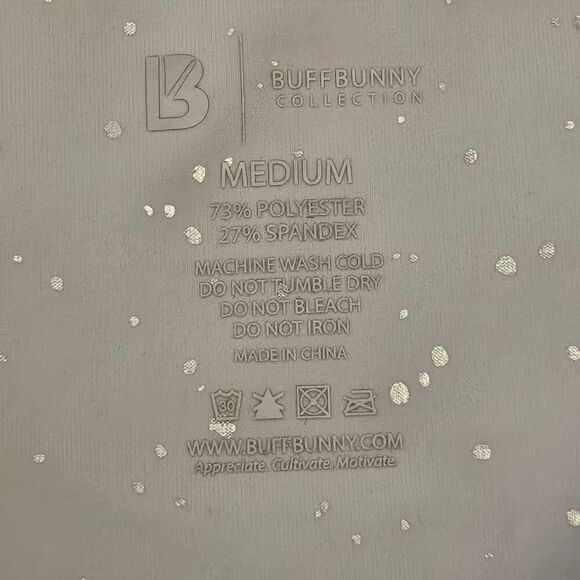 BUFFBUNNY Womens Leggings Size Medium White Ombre High-Waisted Glitter - Picture 2 of 7